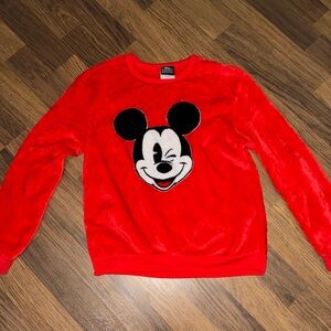 Disney Red Fleece Mickey Mouse Top